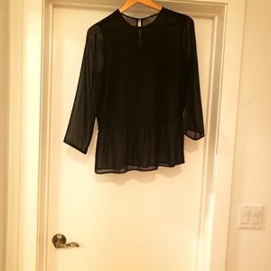 SOLD Black Zara peplum blouse